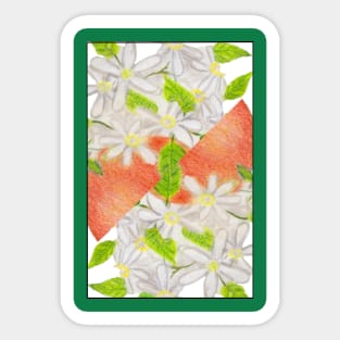 Oranges and Flowers Sticker